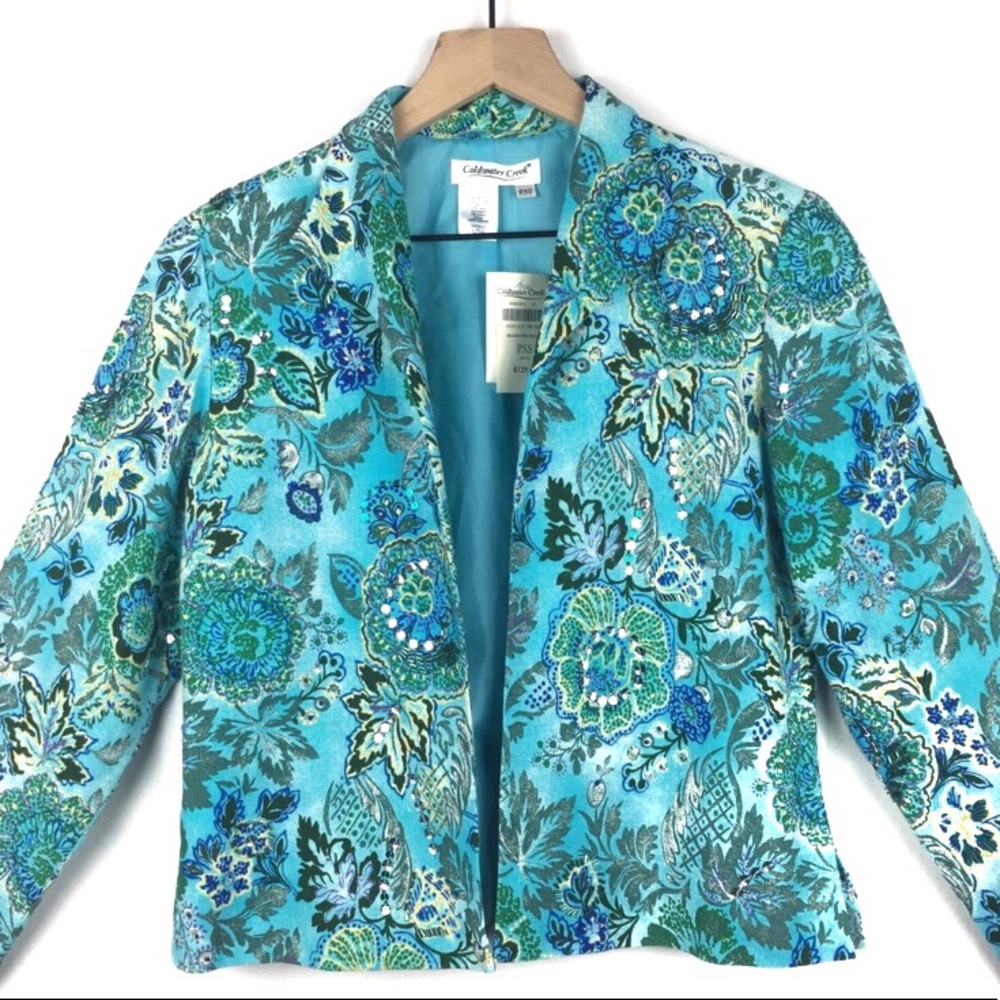 Coldwater Creek Beaded Open Jacket